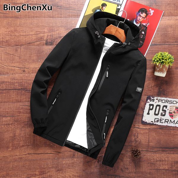 

men's spring hooded jacket fashion mens jackets autumn casual streetwear windbreaker men coat quick outdoors male clothes, Black;brown