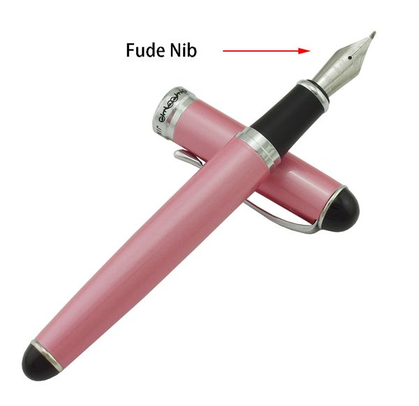 

jinhao x750 metal calligraphy bent nib fountain pen fresh color with silver clip for office business school practice, wholesale