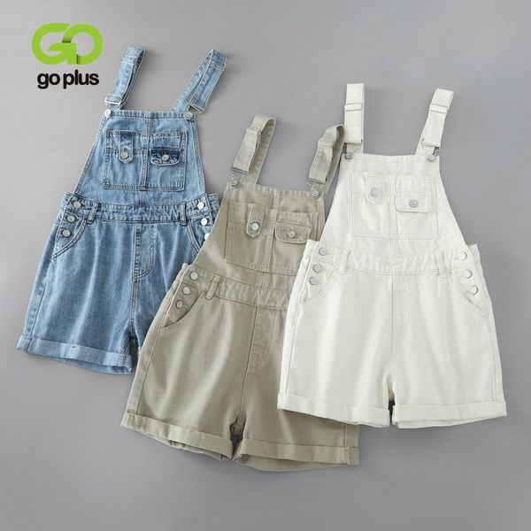 

goplus shorts women summer streetwear denim overalls straight shorts button female jeans feminino spodenki damskie c9807, White;black