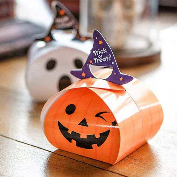 

10pcs halloween party pumpkin ghost candy box gift bag favour party supplies paper candy boxes home decoration