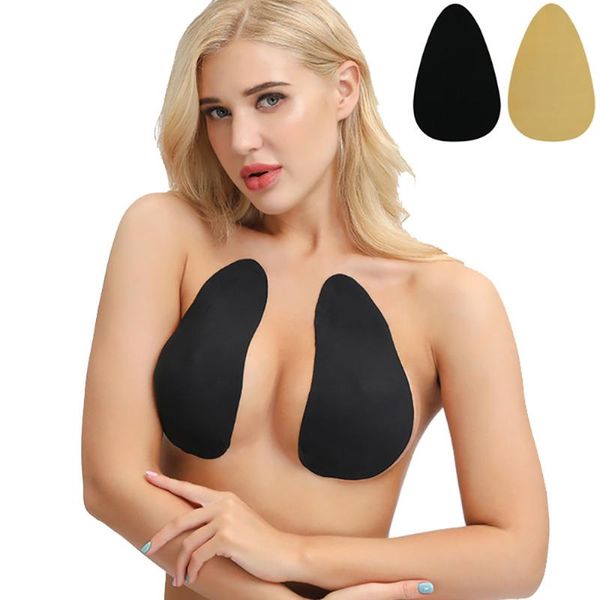 

1pair sportswear accessories underwear bras breast adhesive sticker invisible pad silicone woman swimsuit swimwear bikinis, White;black