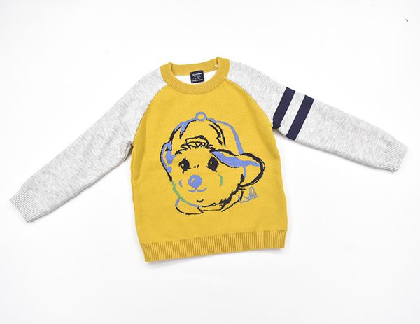 

autumn & winter clothes children boy sweater kids' sweater hat bear head sweater cotton boy's cotton knitwear, White