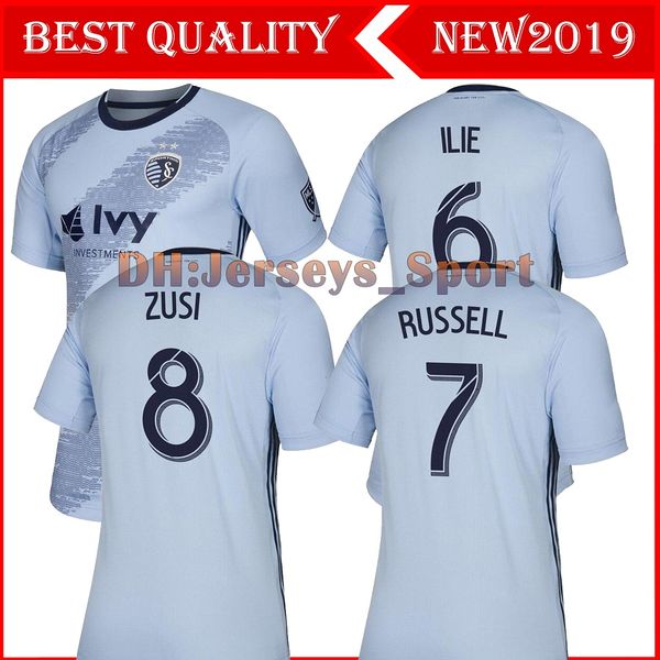 

2019 2020 sporting kansas city soccer jersey zusi russell ilie zusi salloi 19 20 mls jerseys football shirt s-2xl adult, Black;yellow