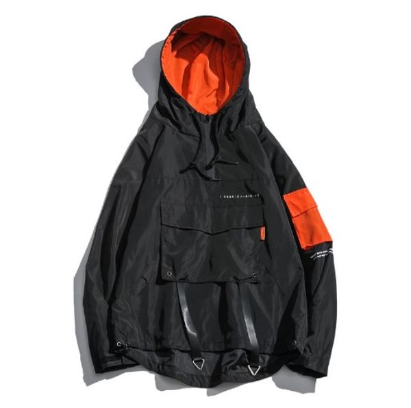 

men's jacket tide jacket letter print hooded stand collar casual jacket men's long sleeve solid color, Black;brown