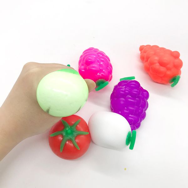 

funny squishy vent balls fruits model pinch decompression toys soft flour balls kids wreak props party simple gifts
