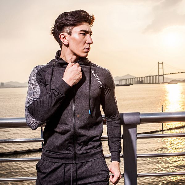 

2019 new style sports fitness clothing men's cool digital printing zipper cardigan men's sports hoodie a generation of fat, Black;red