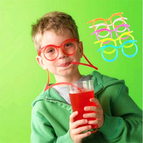 

funny soft glasses straw unique flexible drinking tube kids party accessories