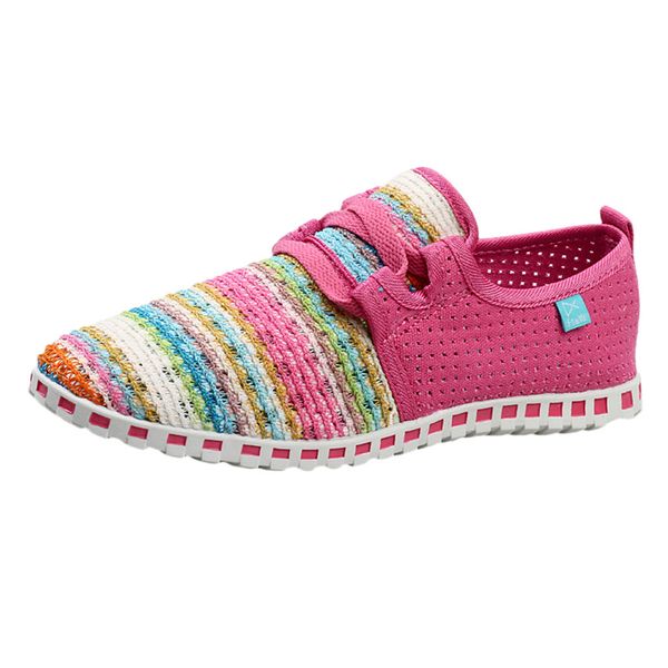 

breathable shoes slip on mesh summer shoes woman comfortable casual ladies colorful weaving, Black