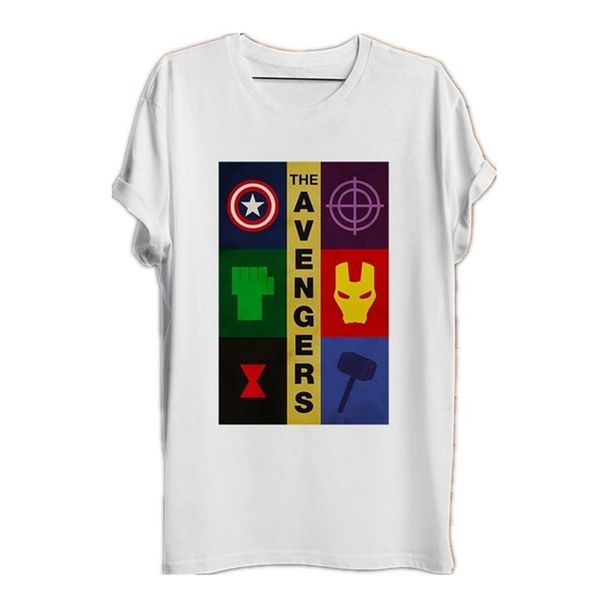 

marvel funny t shirt men summer new white casual homme cool superheros fashion male tshirt size s-3xl, White;black