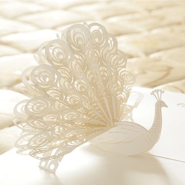 

peacock postcards thank you card 3d kids lover student greeting cards creative handmade laser cut