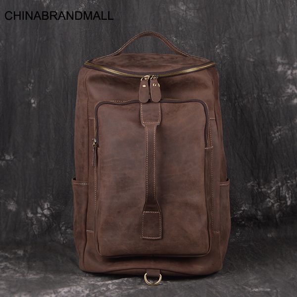 

натуральная кожа коровы кожа большой дорожная сумка мужчины открытый рюкзак