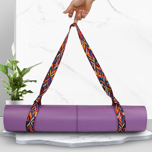 

cotton durable yoga belt adjustable sports sling shoulder yoga mat strap belt exercise carrying waist shoulder carry straps