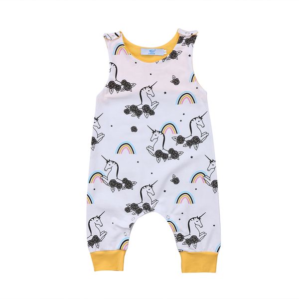 

pudcoco newborn toddler baby boy girl clothes unicorn sleeveless romper clothes outfits jumpsuit, Blue