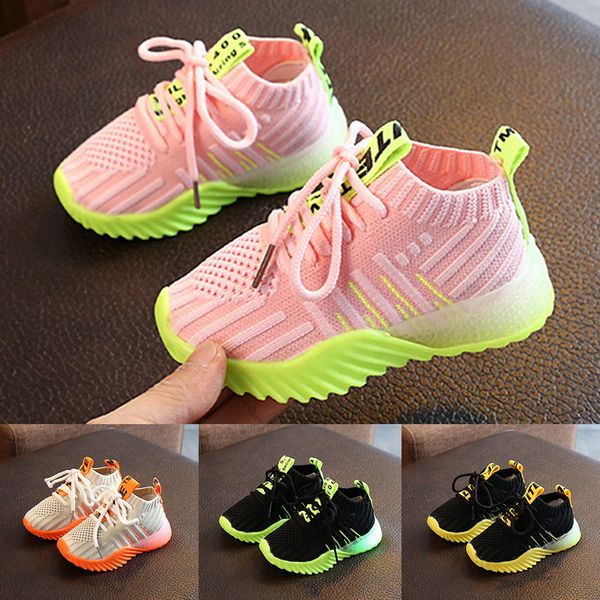 

children's boys and girls light shoes baby light sports shoes infant leisure sneaker soft bottom comfort kids sneakers, Black