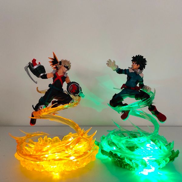 

my hero academia bakugou katsuki vs midoriya izuku action figures led toy boku no hero academia anime battle scene t200117