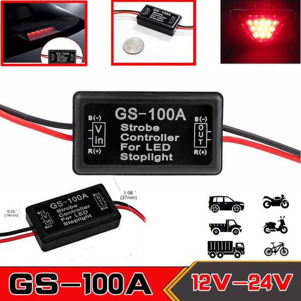 

универсальный флэш strobe контроллер gs-100a flasher модуль для транспортных средств автомобильные светодиодные тормозной стоп свет лампы св