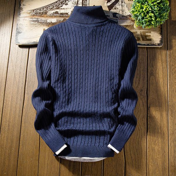

2018 winter high neck thick warm sweater men turtleneck brand mens sweaters slim fit pullover men knitwear male double collar, White;black