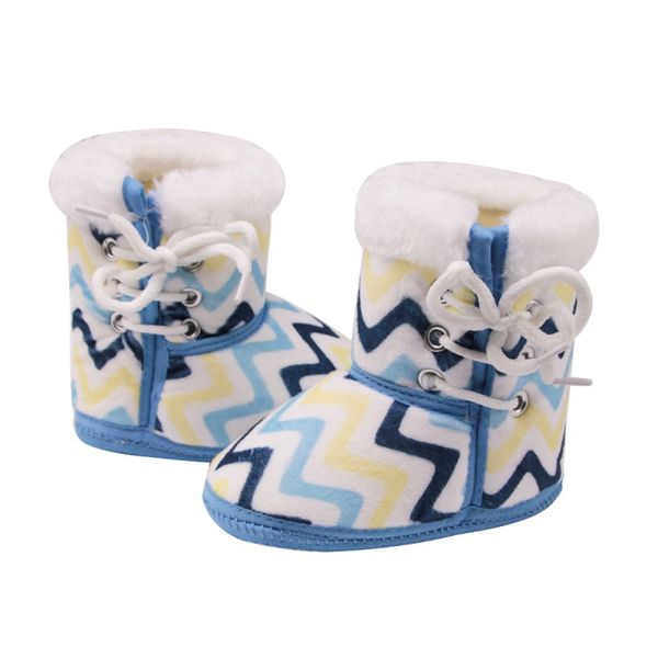 

детские унисекс обувь новорожденных разноцветные волнистые печатные зимние сапоги боковые ремни хлопчатобумажная ткань детские шнуровка ткан