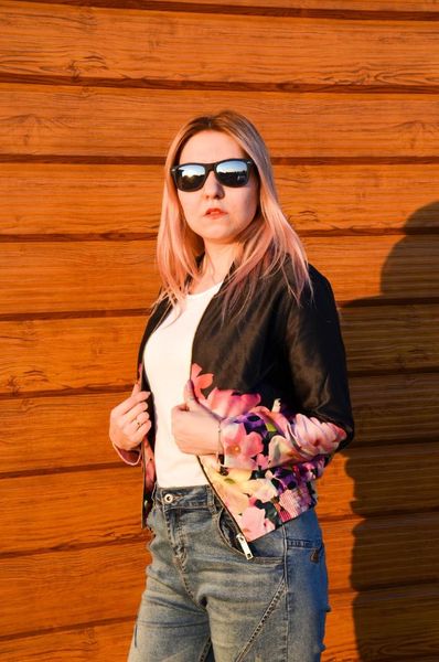 

flower bomber for women spring autumn light female jacket, Black;brown