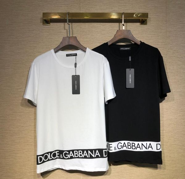 

De igner clothing brand men t hirt with hort leeve with letter triped on the hem hark t hirt luxury runway white ca ual top, White;black