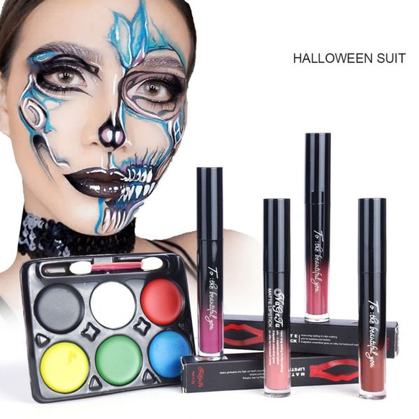 

wholesaleparty хэллоуин макияж набор для макияжа лица краски матовой блеск для губ lasting увлажняющего лица бодиарт крема
