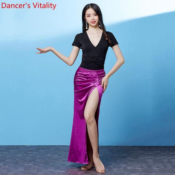 

women belly dance practice clothes summer black body suit 2 colors skirt oriental dancing stage training outfits, Black;red