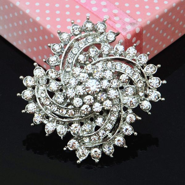 

classic flower rhinestone brooch ma'am banquet full dress clothes & accessories accessories, Gray