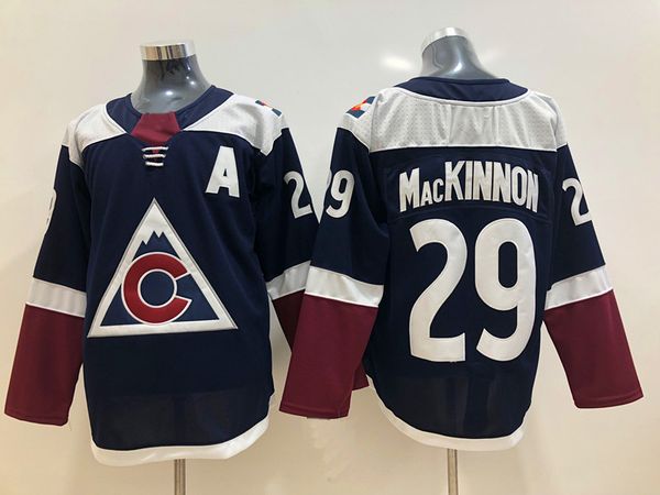 2020 Mens Colorado Avalanche Jersey 8 Cale Makar 29 Nathan MacKinnon 92 Gabriel Landeskog 96 ...
