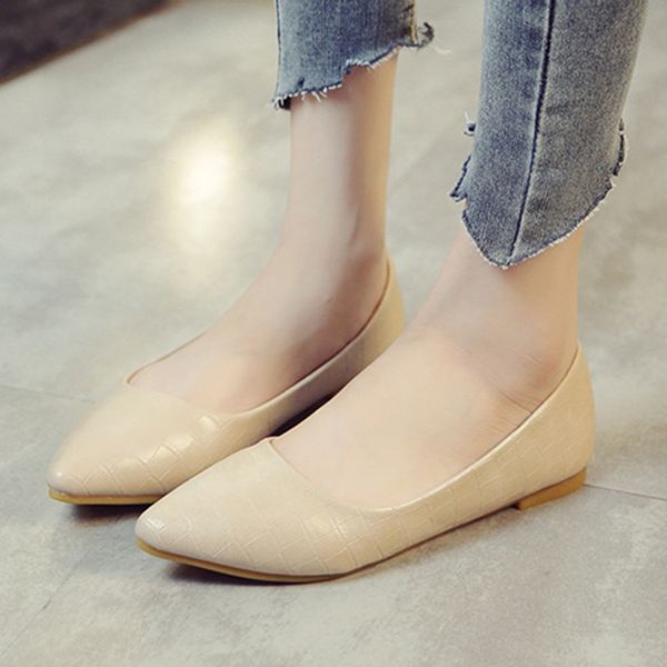 

women shoes female autumn slippers women's flats women ballet flats plus size peas shoes, Black