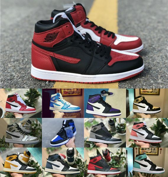 

2019 Air OG 1 top 3 men basketball shoes 1s Mid Homage To Home Banned Bred Chicago Royal Blue Shattered Backboard Pass The Torch sneakers