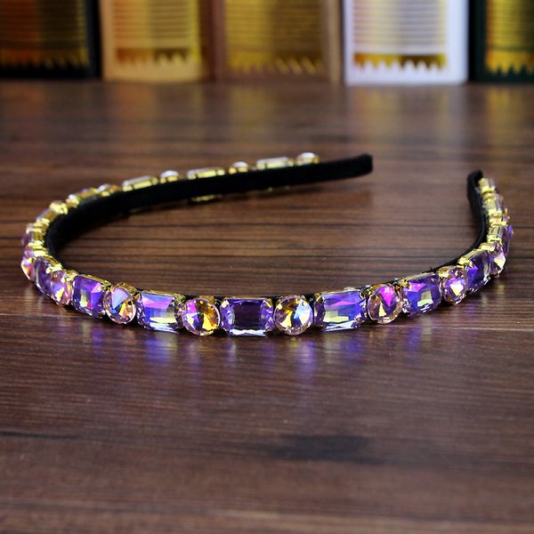 

Elegant Full Purple Crystal And Diamante Hairband Rhinestone Wedding Headband For Women Headpiece Girls Pageant Hair Jewelry