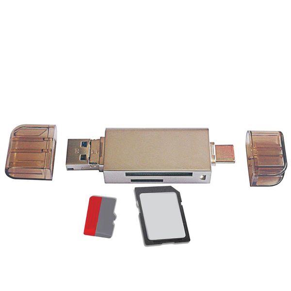

3 в 1 usb type c / usb / micro usb tf sd чтения карт памяти otg адаптер