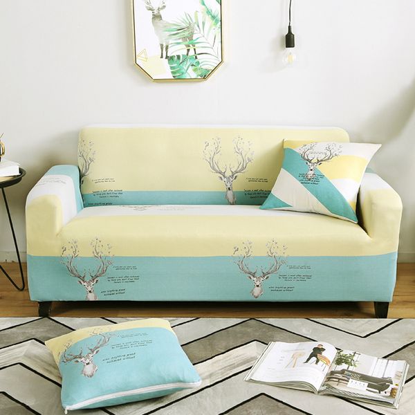 

chair covers nordic style deer leaf tight wrap elastic sofa cover l-style sectional corner need 2 piece capa de furniture protector