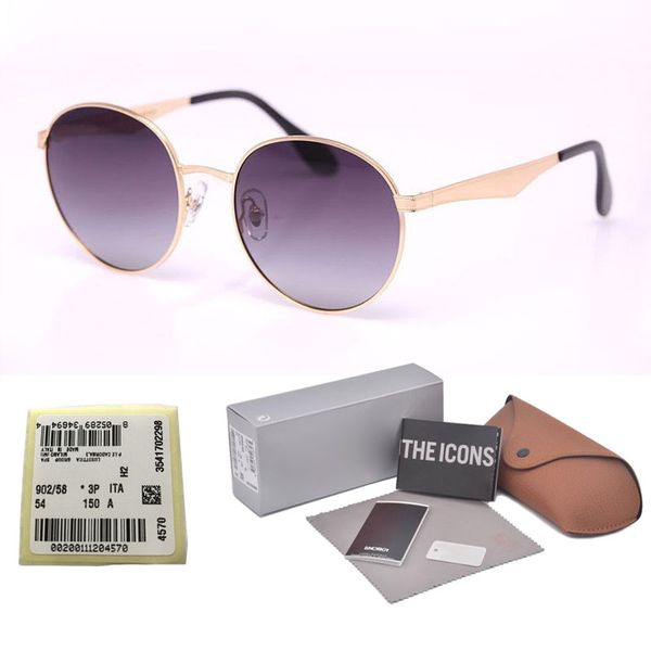 

9 colors High Quality Round Polarized Sunglasses Men Women Brand Designer Sun Glasses Metal frame polaroid Lens with Retail box and label