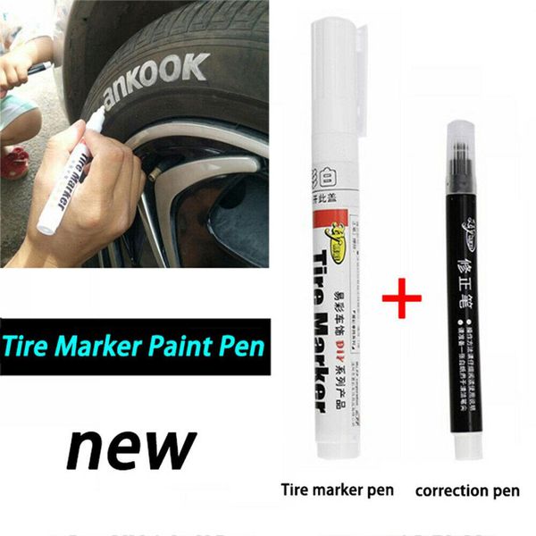 

kuulee 1 set of white-color permanent tire marker pen for car tire and moto