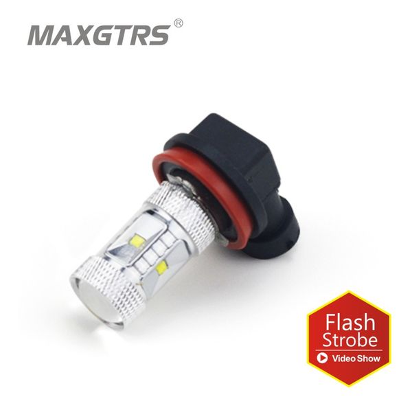 

2x strobe flash flicker model h8 h11 9005 9006 hb3 hb4 cree chip fog tail headlight bulbs auto driving daytime running light