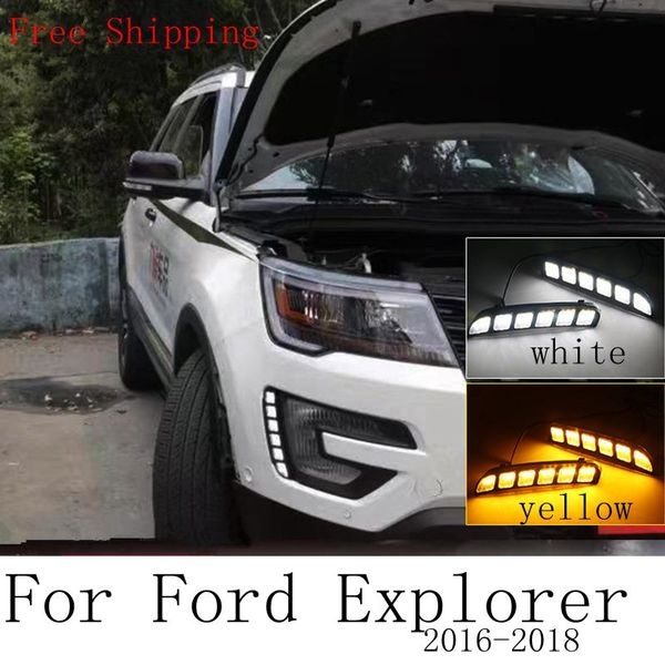 

2pcs car led drl for explorer 2020 2020 daytime running light turn drl front bumper driving fog lamp blink dayligh