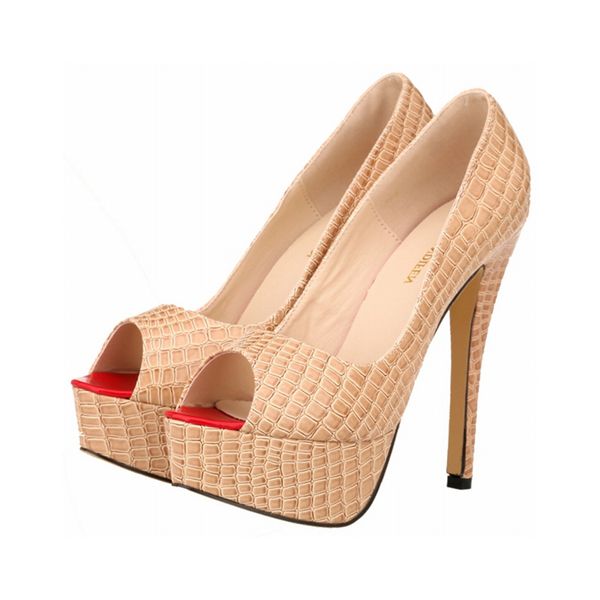 

Elegant Wedding Shoes Classic 14Cm Women Peep Toe High Heels Sexy Party Pumps Ladies Shoes Woman Plus Size