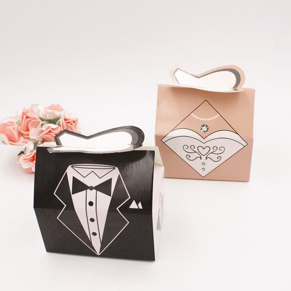 

bride groom dresses shaped wedding candy boxes party favors gift boxes