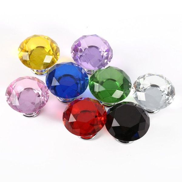 

fashion 30mm diamond crystal glass door knobs drawer cabinet furniture handle knob screw furniture accessories ing