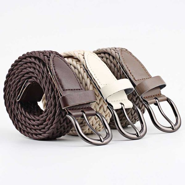 

103x2.5cm women belts casual clothes accessories woven knitted elastic belts cummerbunds pu leather female waistband jeans dress, Black;brown