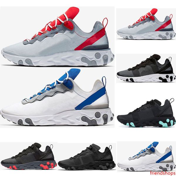 

2019 designer react element 55 running shoes for men womens jade solar red triple black white royal red sports sneakers shoes size 36-45