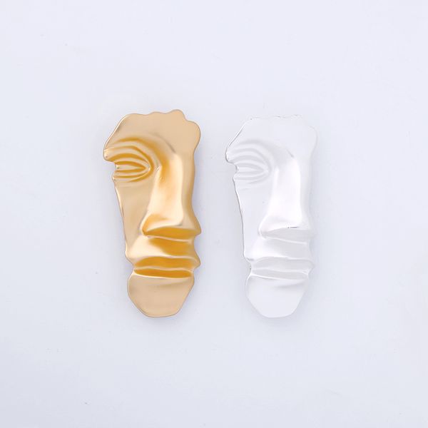 

лицо скульптура брошь изношенного себе золотого цвет персонализированного vintage рим стиль pins женщины мода абстрактные ювелирные изделия, Gray