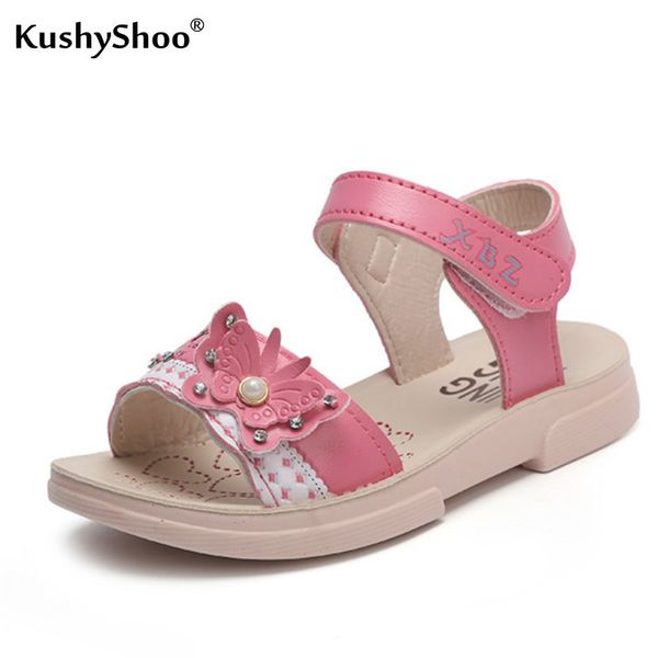 

kushyshoo summer 2019 new girls sandals princess shoes big children's shoes anti-skid baby toddler sandals girls, Black;red