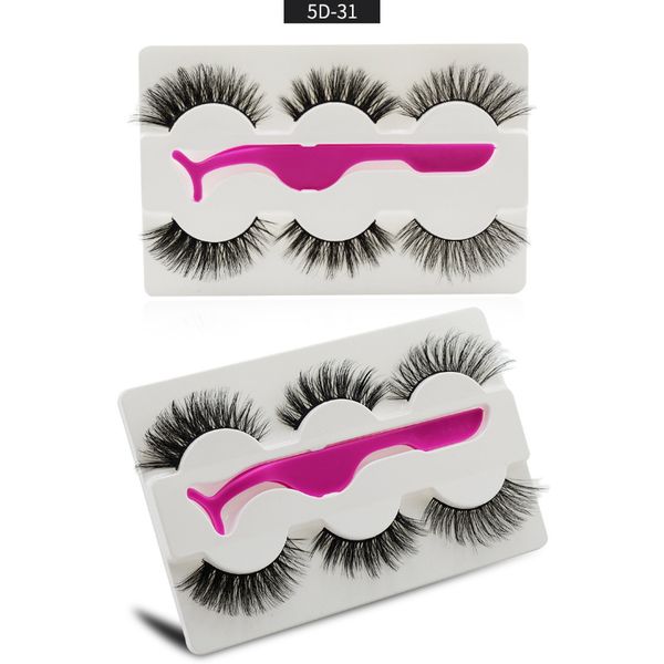 

5D Handmade Reusable Eyelashes Faux Mink Eyelashes Natural Makeup Mink Lashes With 1 tweezer Cruelty Free Lashes Popular False Lashes