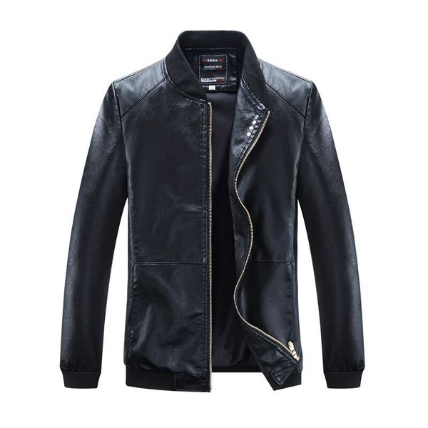 

2019 spring new casual stand collar biker jacket, Black