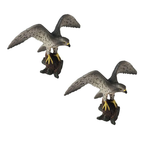 

2pieces miniature birds model figurine statue scupltue toy - peregrine falcon