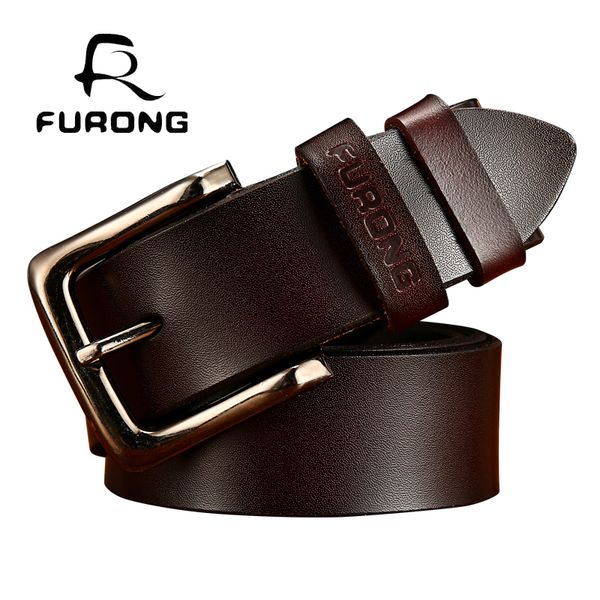 

designer men genuine leather belt real cow leather square pin buckle 100-135cm widewaist male belt genuine, Black;brown