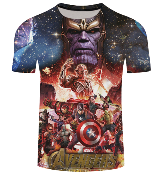 

faddish marvel avengers 3 thanos новые горячие модные футболки женщины мужчины лето унисекс смешные 3d печати с коротким рукавом crewneck по, White;black