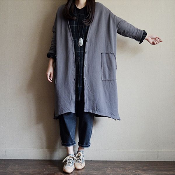 

ewq] 2019 autumn winter new pattern office lady style full sleeve solid color single breasted long length windbreak coat af877, Tan;black